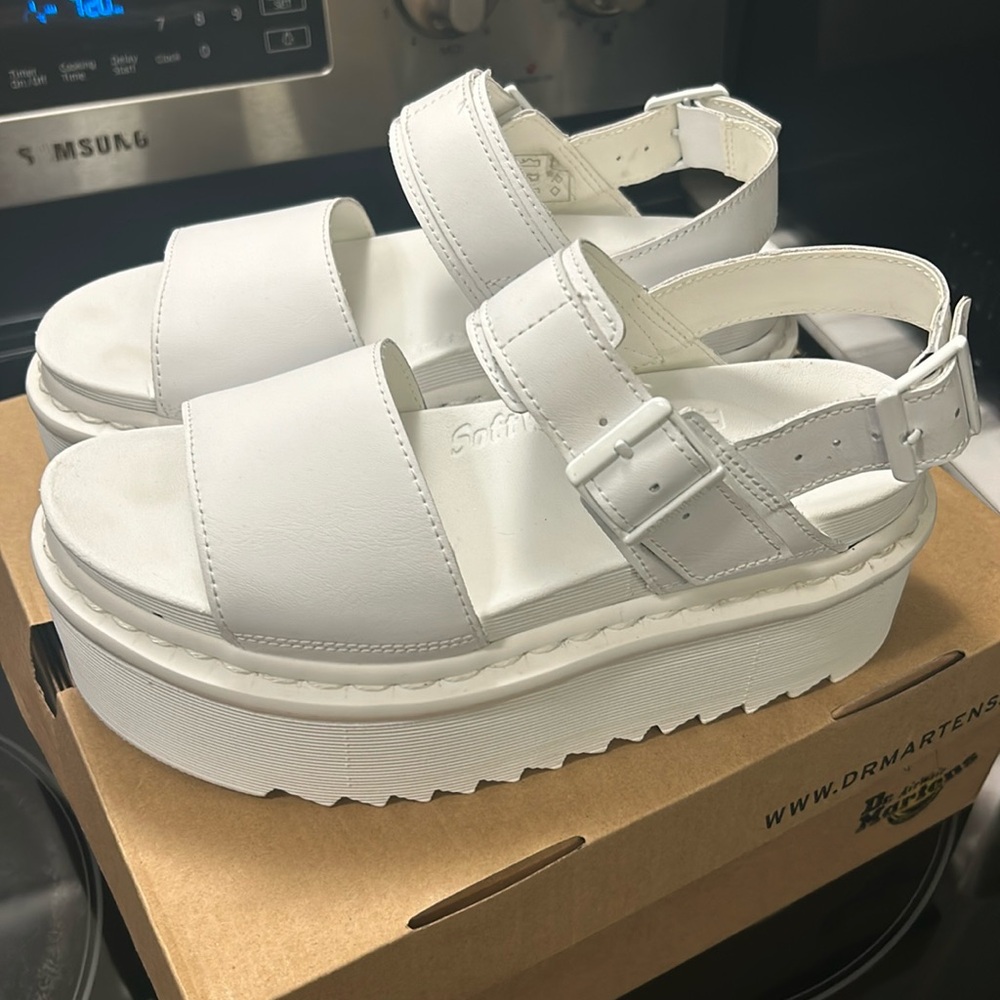 Dr. Martens White Platform Sandals